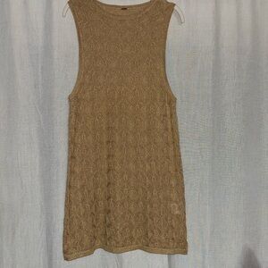 Free People Gold Sleeveless Top